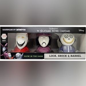 HANDMADE BY ROBOTS Nightmare Before Christmas LOCK, SHOCK & BARREL Glows in Dark